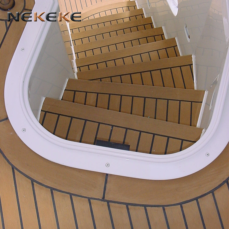 5mm Synthetic Artificial Teak Decking Anti UV PVC Boat Flooring For Various Boat Types