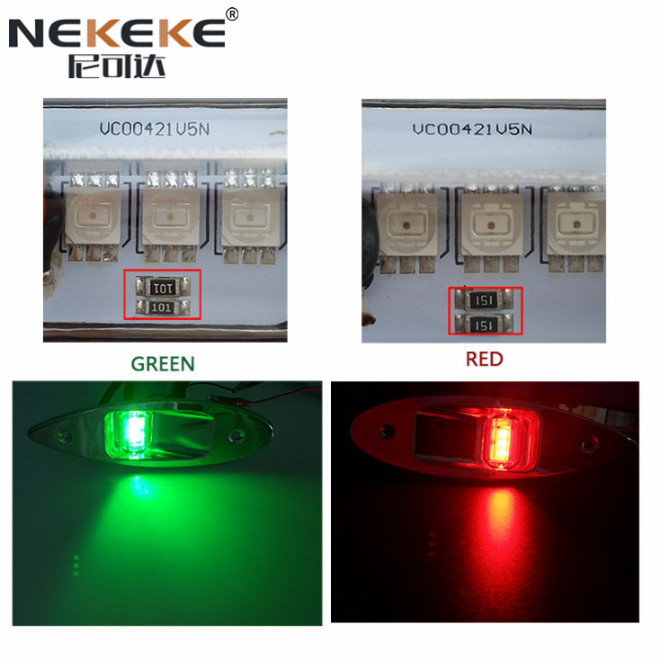 Stainless Steel 304 Waterproof LED Navigation Light 12V DC Port And Starboard Light