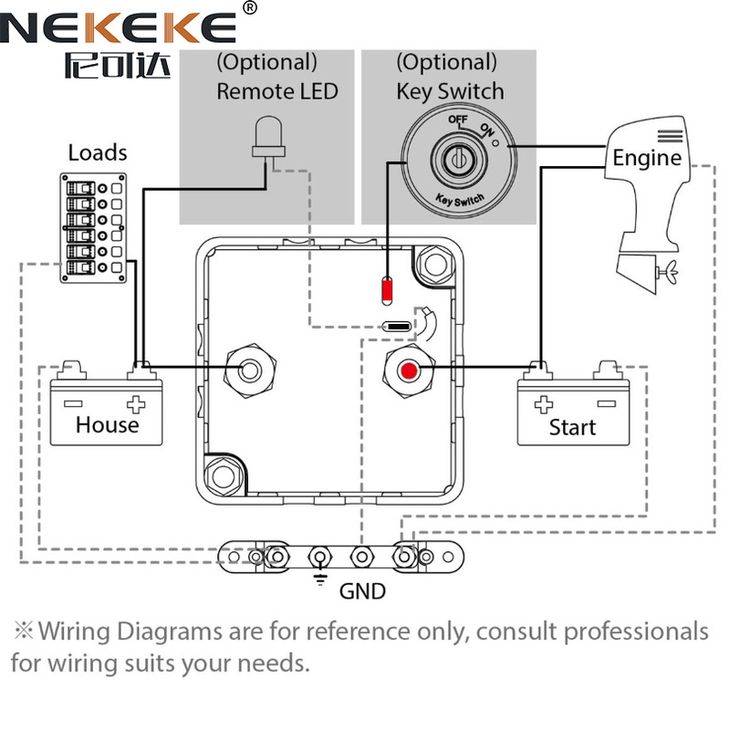 12V 125A Dual Smart Battery Isolator Switch VSR Voltage Sensitive Relay IP67 Rated
