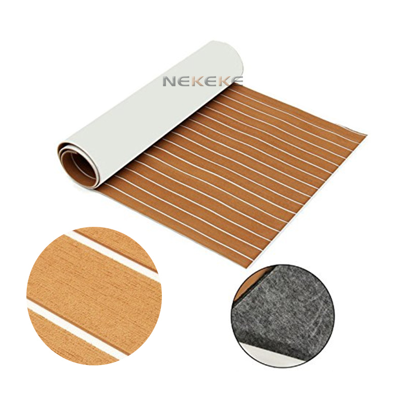Sun Resistant EVA Marine Decking Mat Light Brown Non Slip Boat Yacht Flooring