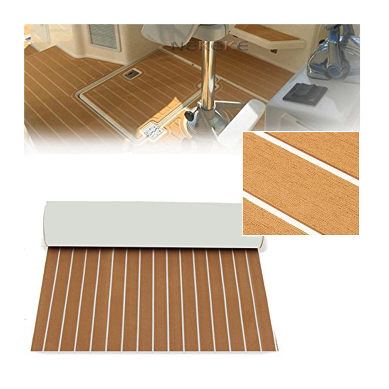 Sun Resistant EVA Marine Decking Mat Light Brown Non Slip Boat Yacht Flooring