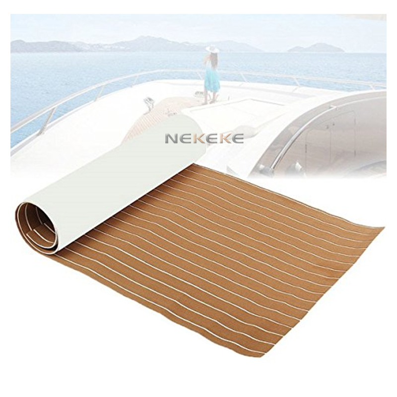Sun Resistant EVA Marine Decking Mat Light Brown Non Slip Boat Yacht Flooring