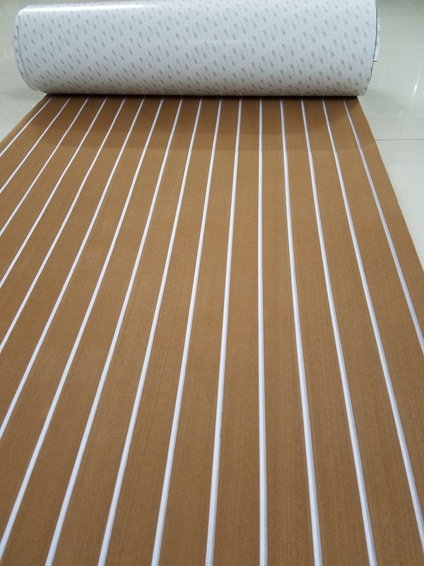 Sun Resistant EVA Marine Decking Mat Light Brown Non Slip Boat Yacht Flooring