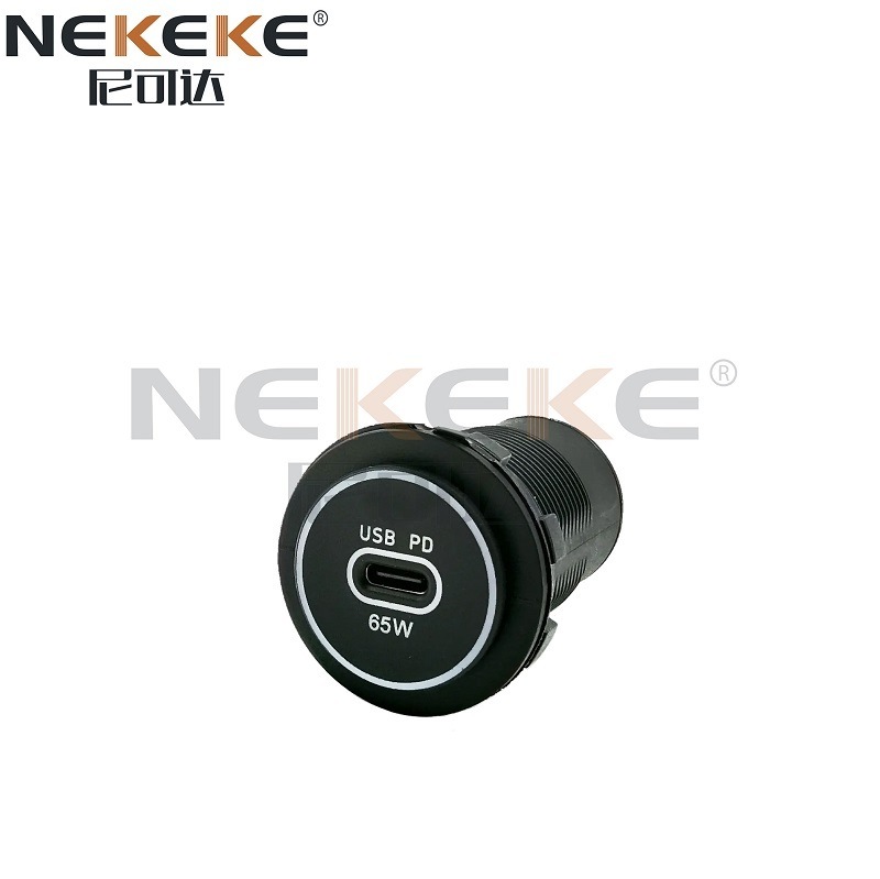 Single Port Type 65W Marine Usb C Outlet , DC12V 24V Power Socket For Boats