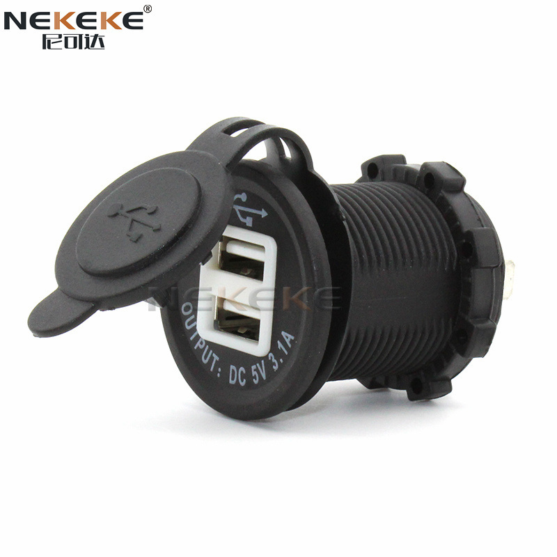 5V 3.1A Dual USB IP68 Waterproof Power Socket Weather Proof Power Outlet For Vehicles