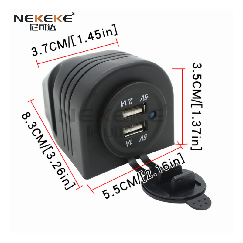 12VデュアルUSBマリン電源ソケット、オートバイ車用防水電気ソケット