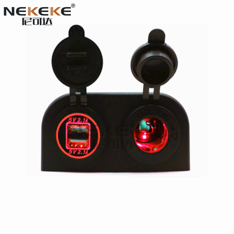 Tomada de energia marinha USB dupla 12V 24V 4.2A Saída alta para isqueiro