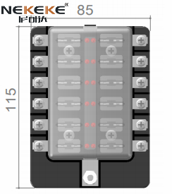 Flammschutzmittel 12-Wege-Marine-Sicherungskasten Wasserdichte Sicherungsplatine mit LED-Anzeige