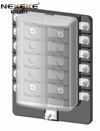 Flammschutzmittel 12-Wege-Marine-Sicherungskasten Wasserdichte Sicherungsplatine mit LED-Anzeige