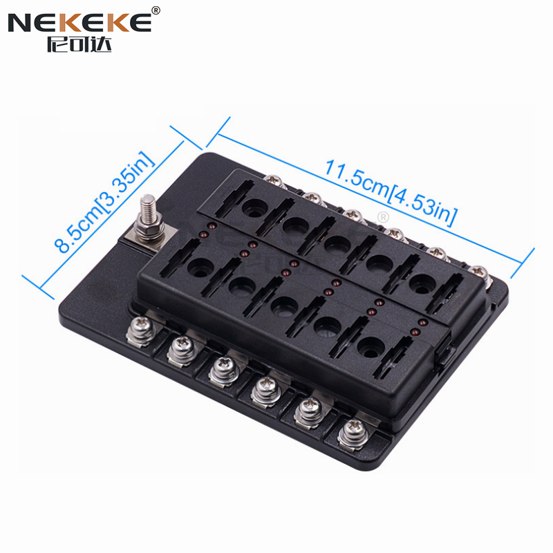 Flammschutzmittel 12-Wege-Marine-Sicherungskasten Wasserdichte Sicherungsplatine mit LED-Anzeige