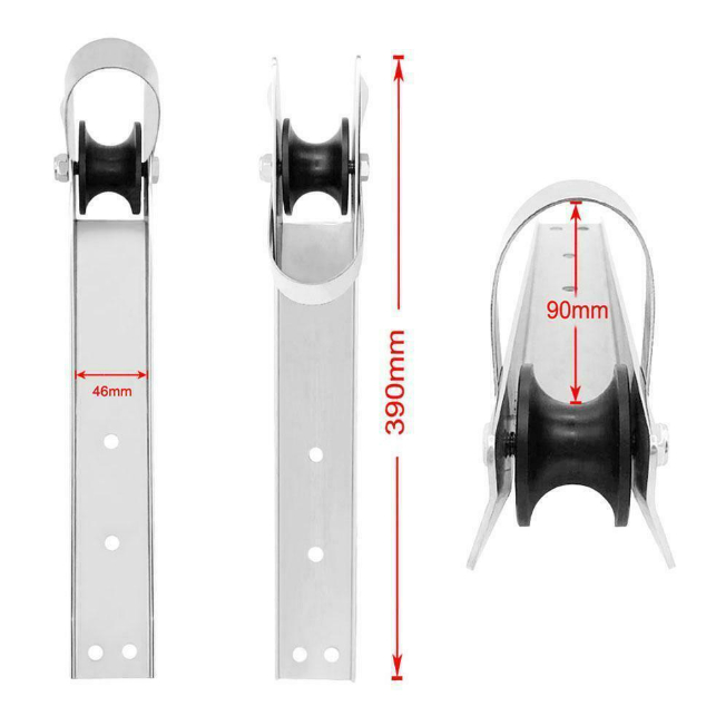 316 Stainless Steel Boat Anchor Roller 390mm X 46mm For Marine Yacht