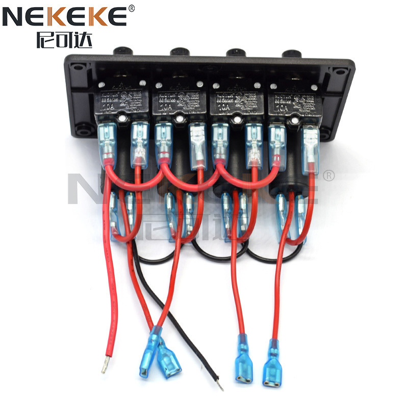 ABS Material 4 Gang Marine Switch Panel 12 Volt Toggle Rocker Switch Panel For Boat