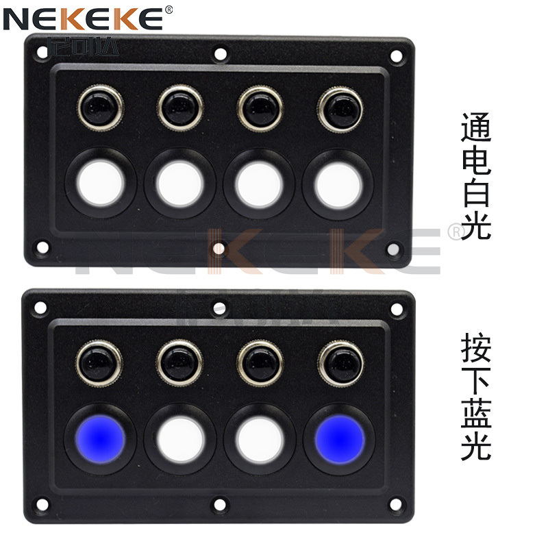 ABS Material 4 Gang Marine Switch Panel 12 Volt Toggle Rocker Switch Panel For Boat
