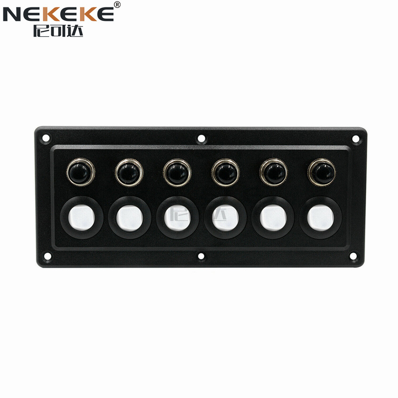 ABS Construction 6 Gang Rocker Switch Panel Circuit Control Box For Boats CE Certified