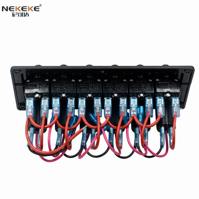 ABS Construction 6 Gang Rocker Switch Panel Circuit Control Box For Boats CE Certified