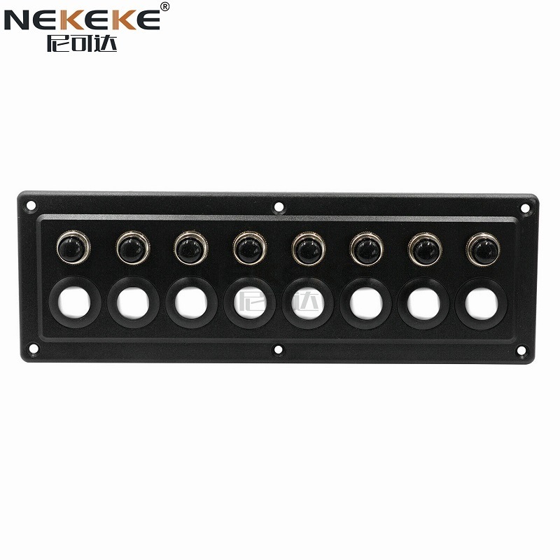 8 Gang Boat Switch Panel 12V 24V Touch Panel Rocker Switch Panel With LED Backlighting