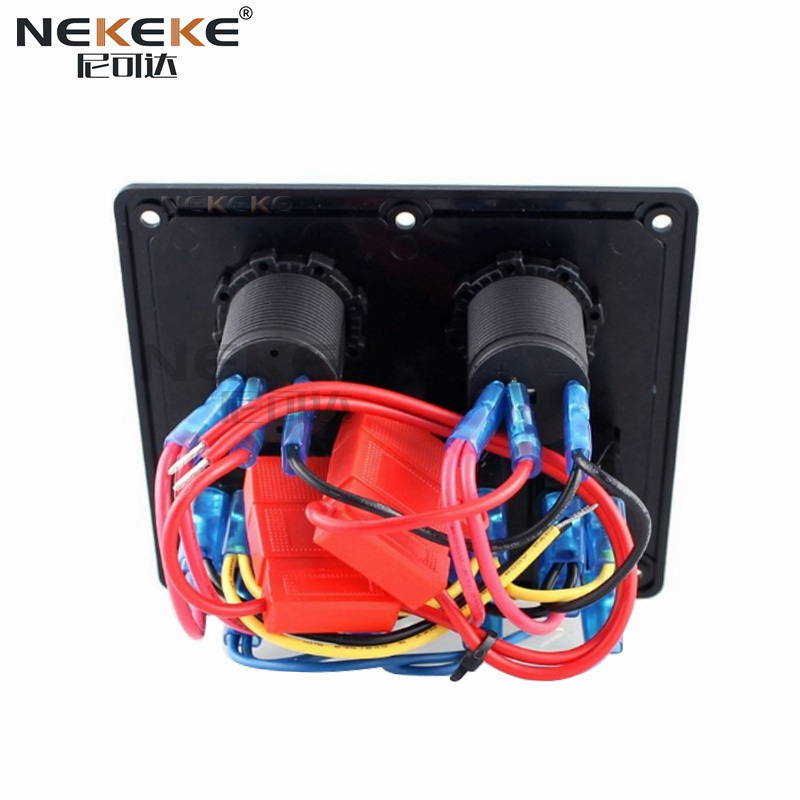 4 Gang Waterproof Rocker Switch Panel Box Dual USB Socket Mixing Panel For Boat