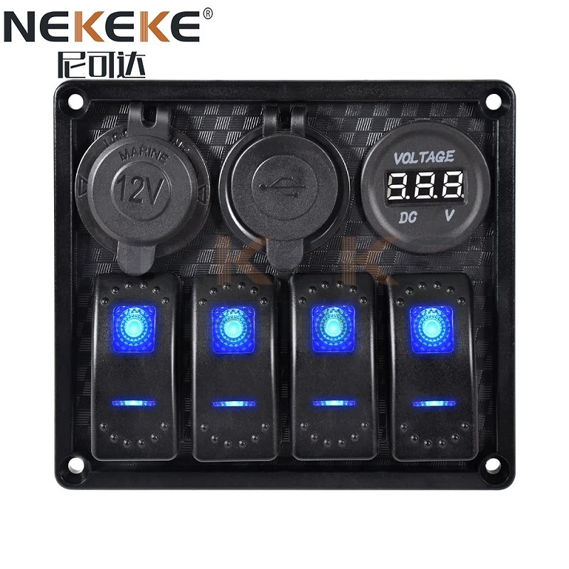 ABS Material DC 12V 5 Pin Marine Switch Panel , IP66 Rocker Switch Panel For Boat