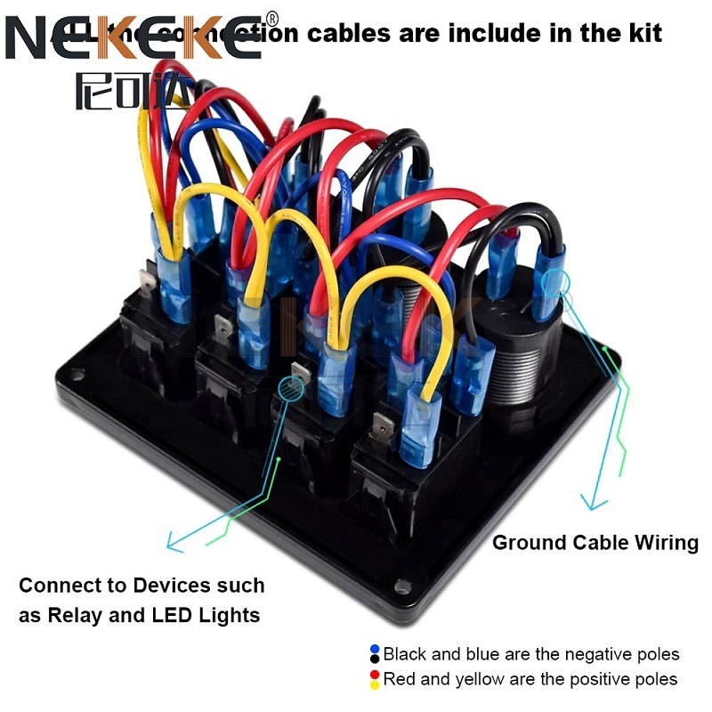 ABS Material DC 12V 5 Pin Marine Switch Panel , IP66 Rocker Switch Panel For Boat