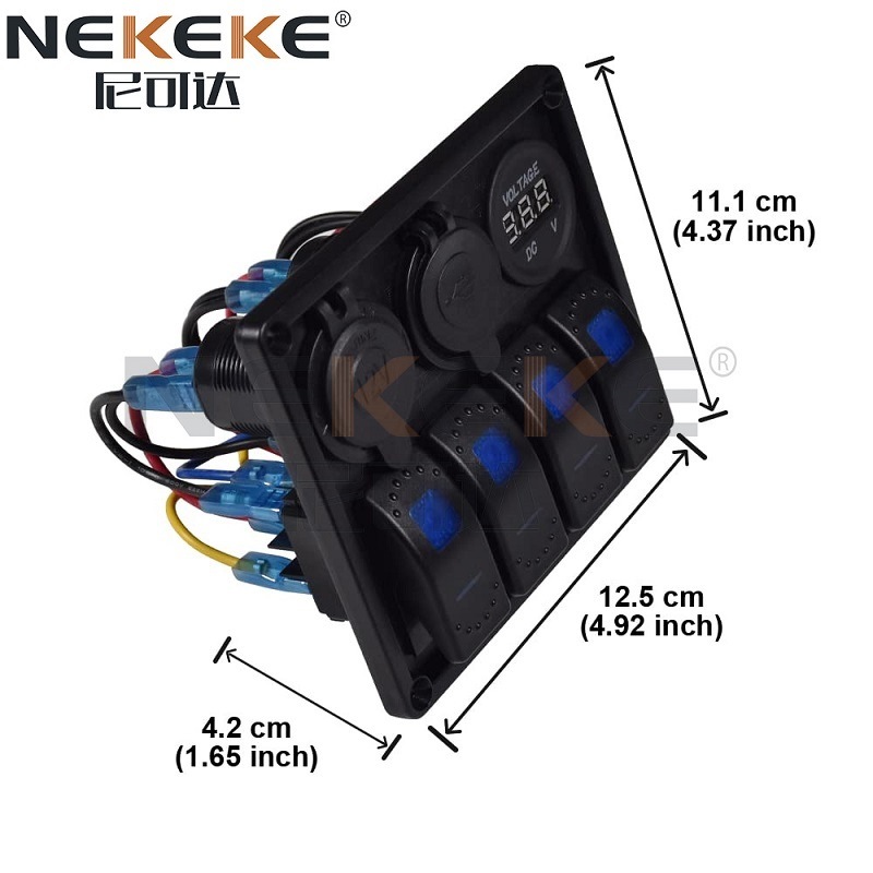 ABS Material DC 12V 5 Pin Marine Switch Panel , IP66 Rocker Switch Panel For Boat