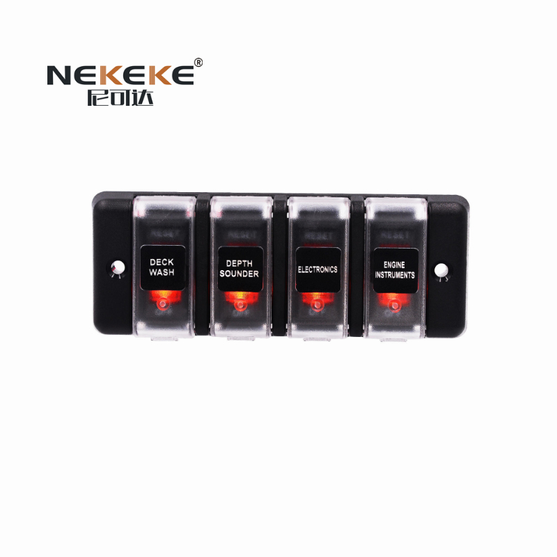 4 Gang 12V Waterproof Marine Rocker Switch Panel ON OFF Toggle Switch Panel For Boat