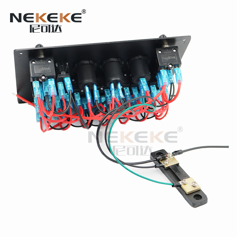 ABS Shell 10 Gang Marine Switch Panel DC 12V 24V Rocker Switch Panel IP65 Grade