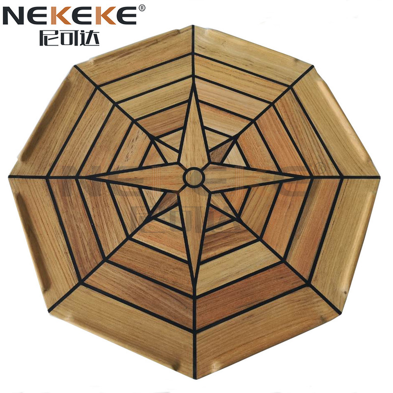 Octagonal Yachts Teak Table Top 490mm 600mm Marine Wood Table Top