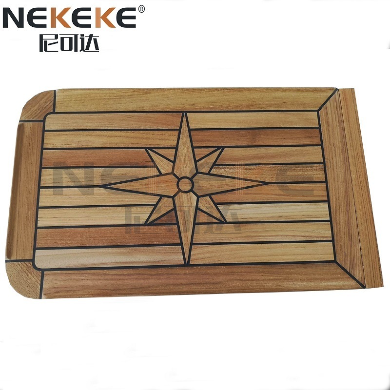 Black Deck Caulking Teak Folding Table Top For Marine Boat Yacht RV Use