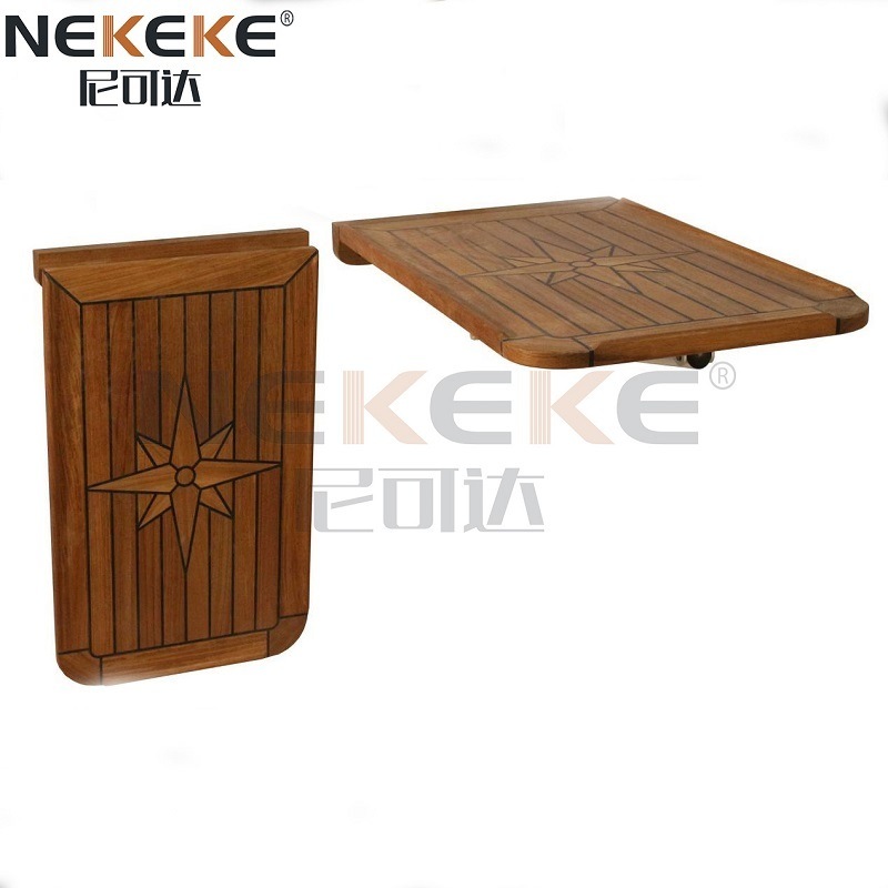 Black Deck Caulking Teak Folding Table Top For Marine Boat Yacht RV Use