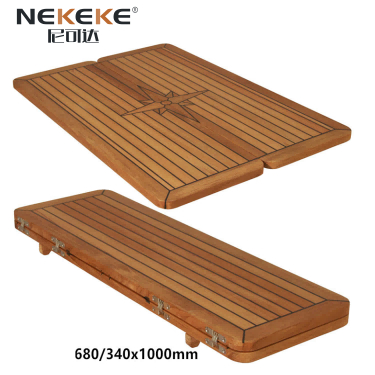 Folding Teak Table Top For RV Camping , Square Handcrafted Teak Table Without Pedestal