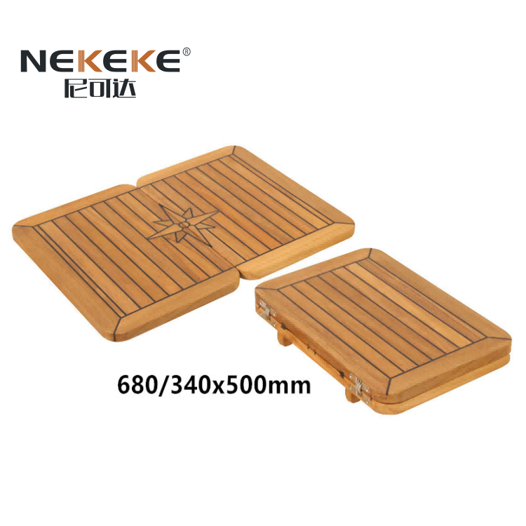 Folding Teak Table Top For RV Camping , Square Handcrafted Teak Table Without Pedestal