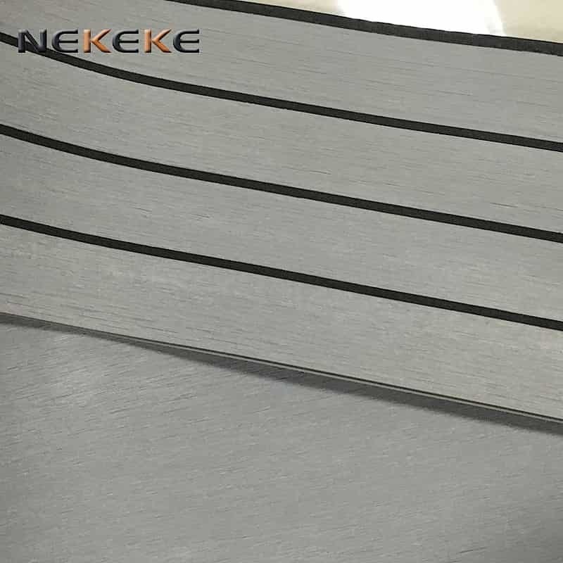 UV Resistant PVC Artificial Teak Decking 5mm Anti Slip Synthetic Marine Teak Flooring