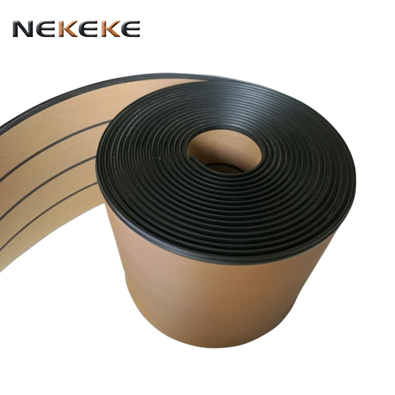 Marine Non Slip PVC Plastic Floor Decking Roll Teak Color Boat Deck Flooring