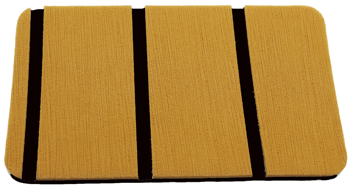 Golden Black Striped EVA Boat Deck Matts , Straight Groove Non Slip Mats For Boats