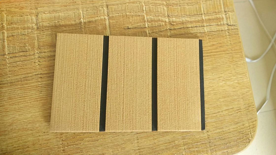 Golden Black Striped EVA Boat Deck Matts , Straight Groove Non Slip Mats For Boats