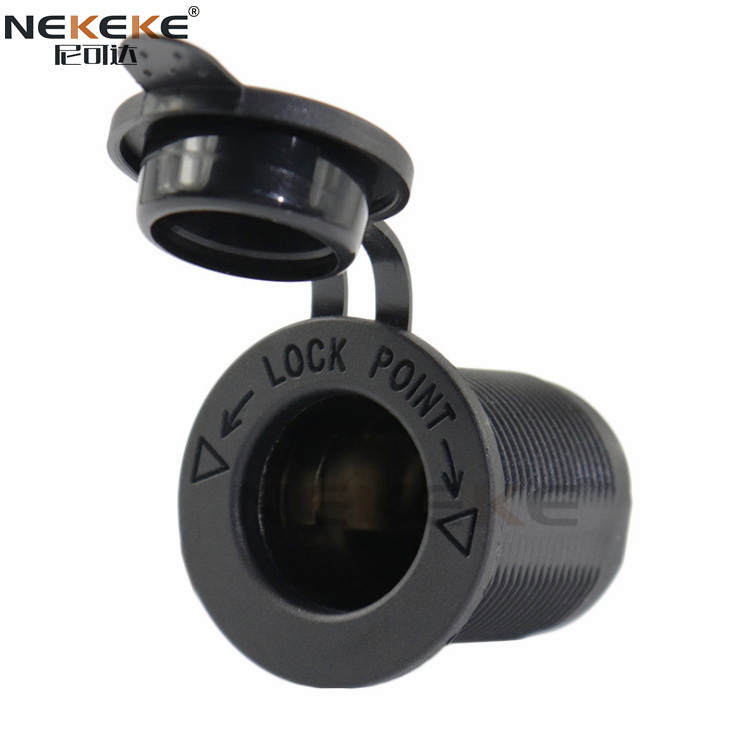 12V DC Marine Power Socket with Flame Retardant Nylon and Copper Material for SPST Polarity Applications