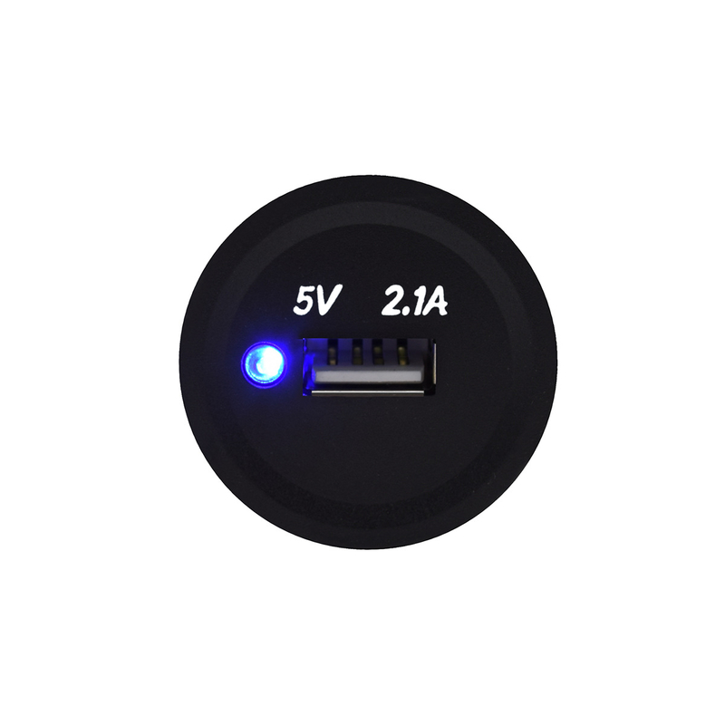 2.1A Output Waterproof USB Charging Socket with 12V/24V Input for Car Boat and Marine Power Supply