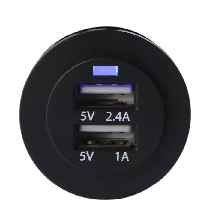 Marine Power Socket with ABS Material Blue LED Indicator and Overcurrent Protection for RV and Car