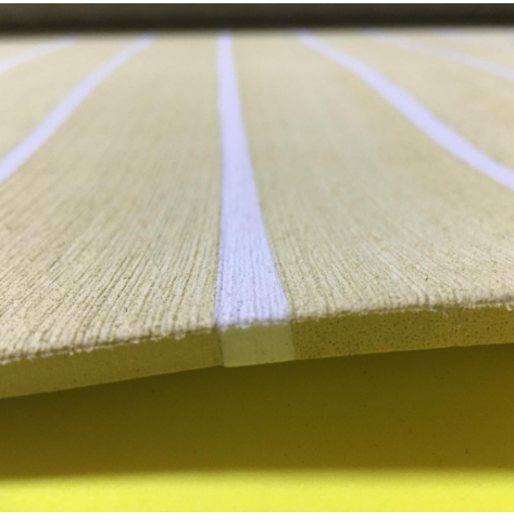 Brushed Surface Striped EVA Mat with Self Adhesive Backing for Marine Decking and RV Flooring