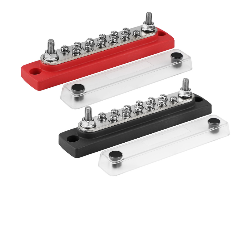 48V DC 600A Marine Bus Bar with 12 M4 Screws Dual Insulated PA66 Nylon Base for High-Current Power Distribution