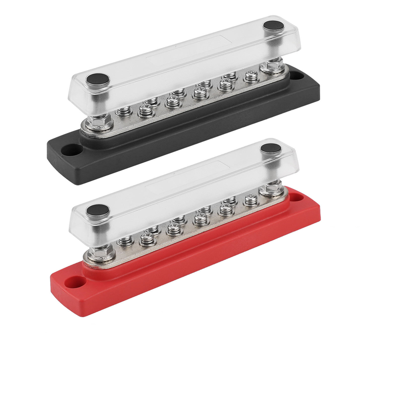 48V DC 600A Marine Bus Bar with 12 M4 Screws Dual Insulated PA66 Nylon Base for High-Current Power Distribution