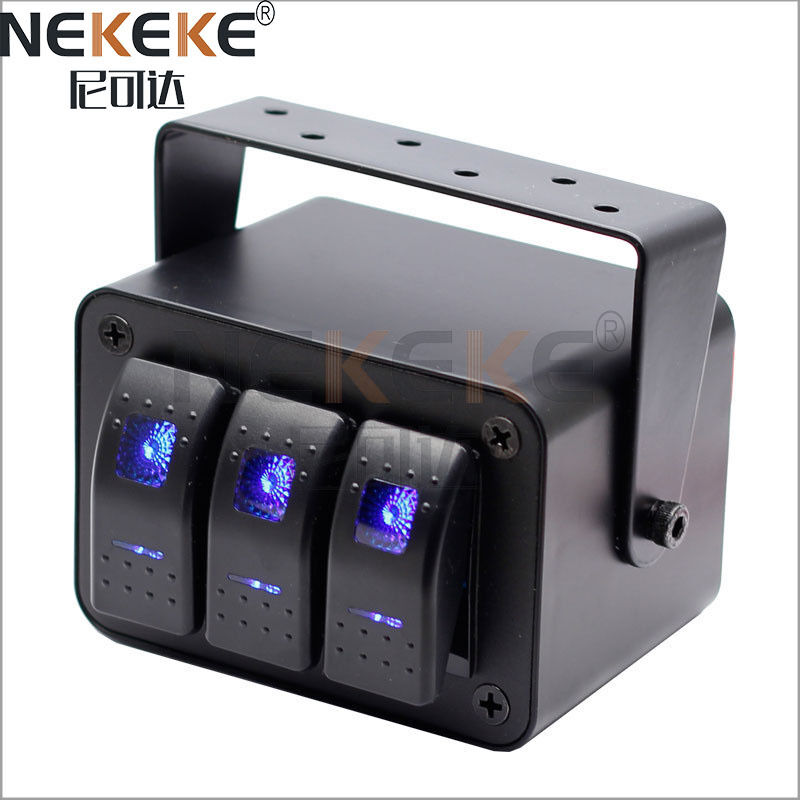 12V Waterproof IP65 Aluminum Marine Switch Panel with SPST On-Off Rocker Switch Box