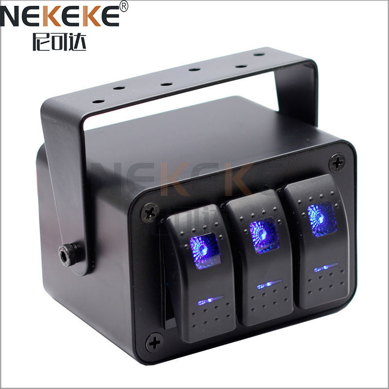 12V Waterproof IP65 Aluminum Marine Switch Panel with SPST On-Off Rocker Switch Box