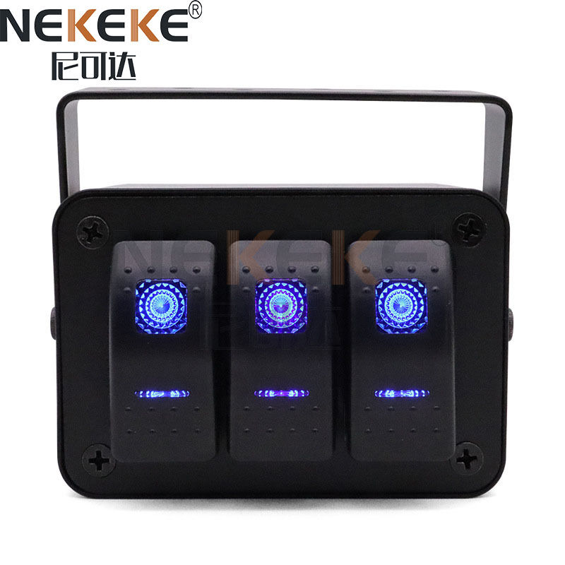 12V Waterproof IP65 Aluminum Marine Switch Panel with SPST On-Off Rocker Switch Box