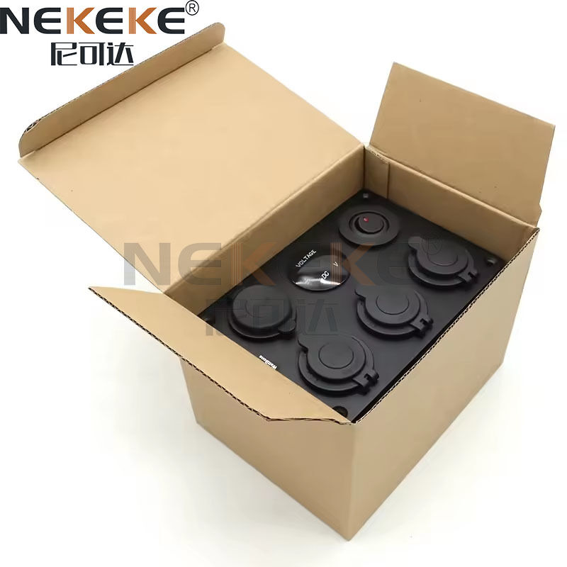 IP65 Waterproof Marine Switch Panel with Dual 2.1A USB Ports and LED Digital Voltmeter