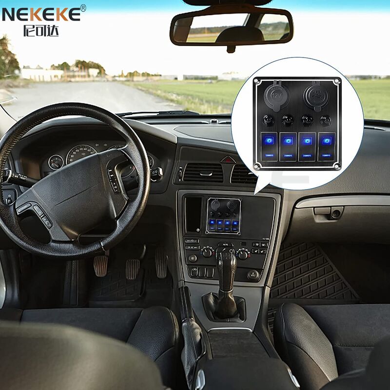 Waterproof IP65 Marine Switch Panel with Dual USB Charger Port and Aluminum Construction