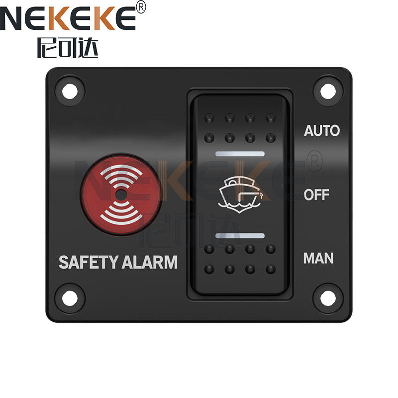 IP65 Waterproof Marine Switch Panel 12V/24V Voltage Alarm Switch Panel with 10000 Cycles Mechanical Life for Bilge Pump