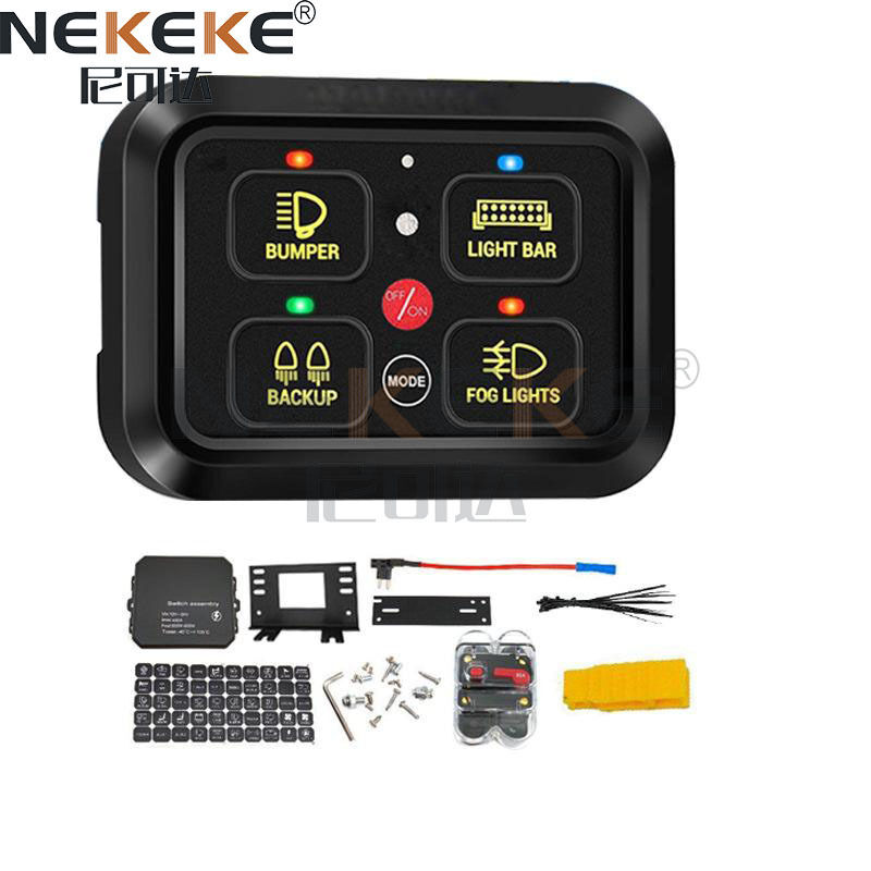 IP65 Waterproof 4 Gang ON-OFF Marine Switch Panel with LED Light for Boat Control Box