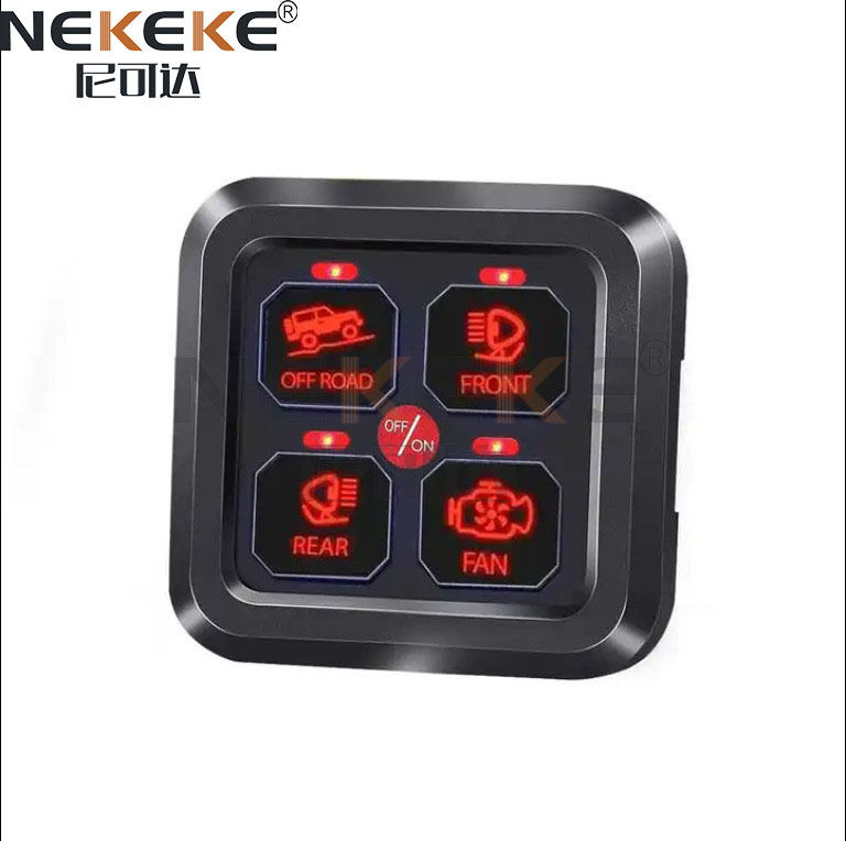 IP65 Waterproof 4 Gang ON-OFF Marine Switch Panel with LED Light for Boat Control Box