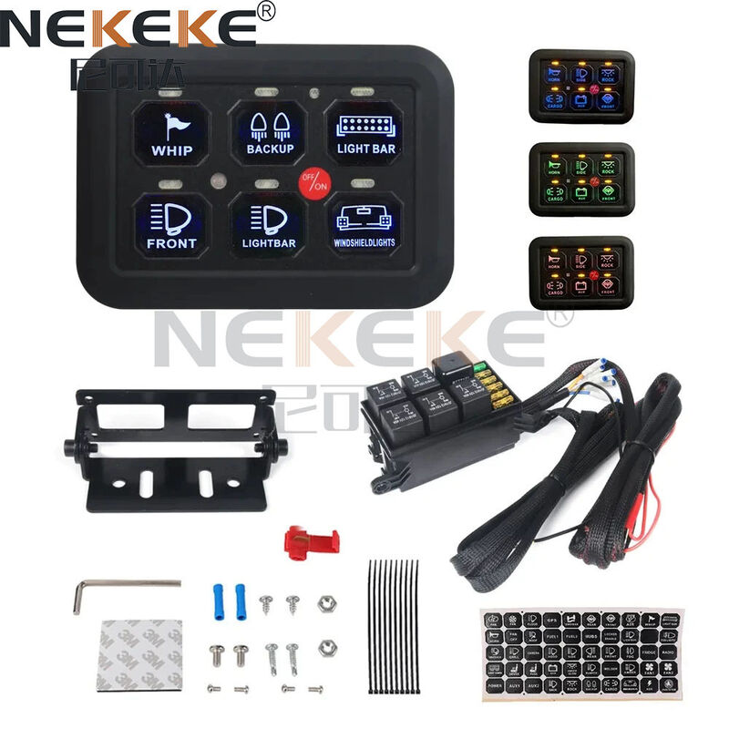 6 Gang Dimmable Touch Marine Switch Panel IP65 Waterproof Switch Control Box for Car and Boat